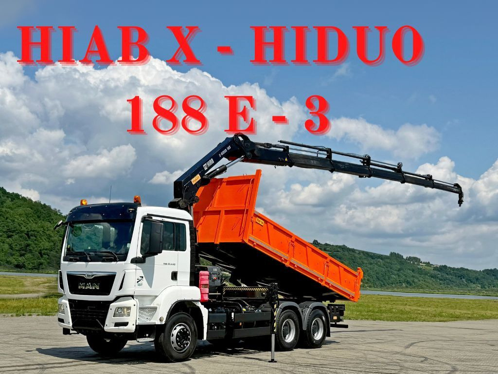 MAN TGS 33.440 * HIAB X-HIDUO 188 E-5 + FUNK * 6x4 - Kraanaga veoauto: pilt 1 MAN TGS 33.440 * HIAB X-HIDUO 188 E-5 + FUNK * 6x4 - Kraanaga veoauto: pilt 1