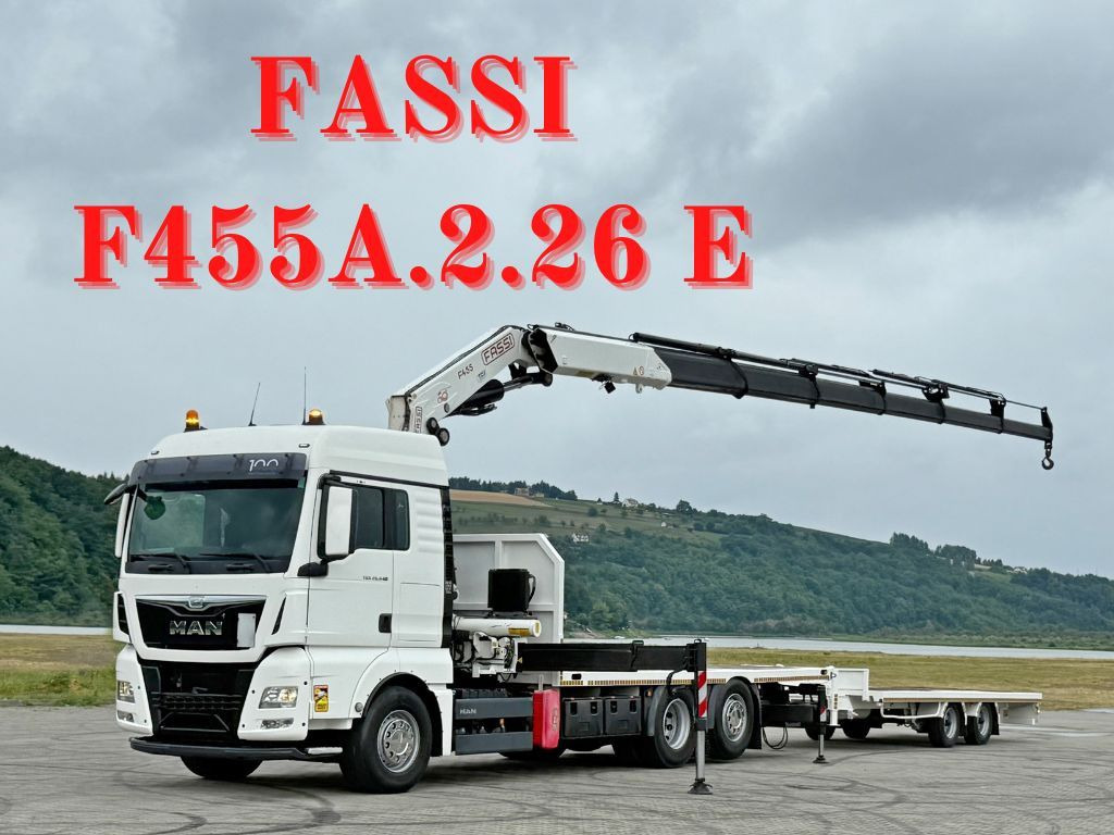 MAN TGX 26.440 * FASSI F455A.2.26E + FUNK + Anhänger - Kraanaga veoauto: pilt 1 MAN TGX 26.440 * FASSI F455A.2.26E + FUNK + Anhänger - Kraanaga veoauto: pilt 1