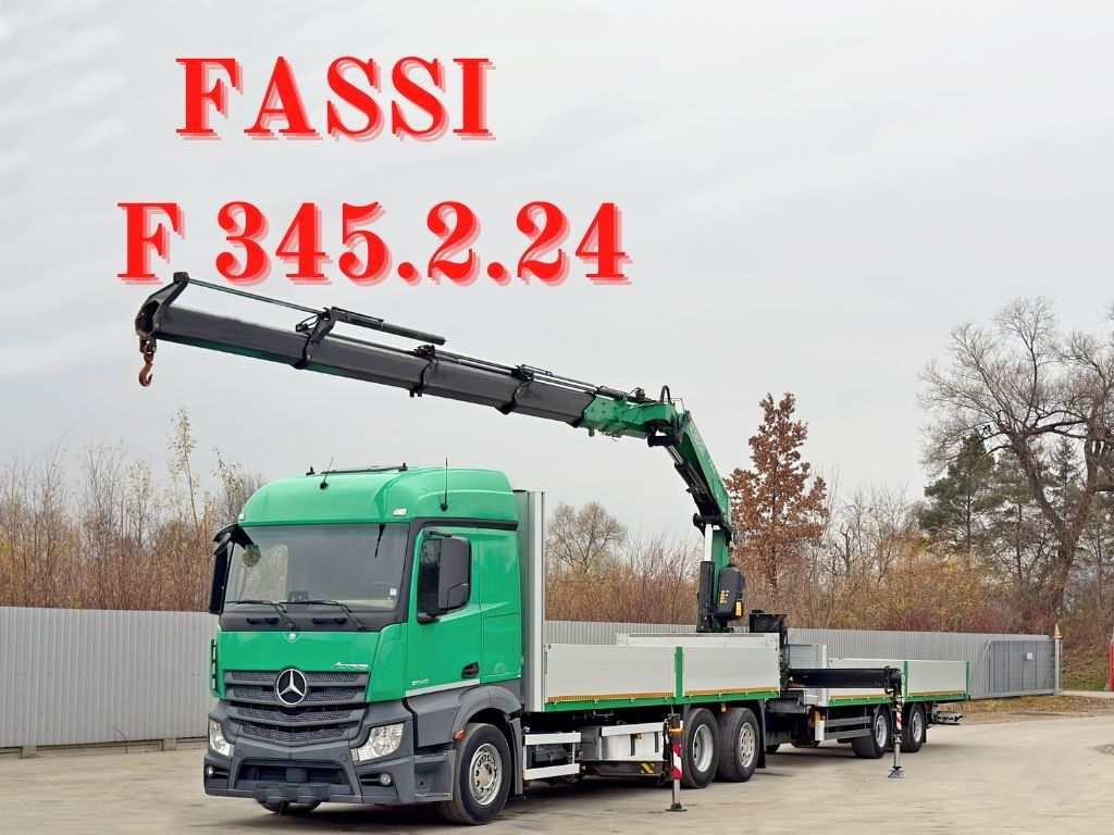 Mercedes-Benz ACTROS 264 * FASSI F 345.24 + FUNK + Anhänger - Kraanaga veoauto: pilt 1 Mercedes-Benz ACTROS 264 * FASSI F 345.24 + FUNK + Anhänger - Kraanaga veoauto: pilt 1