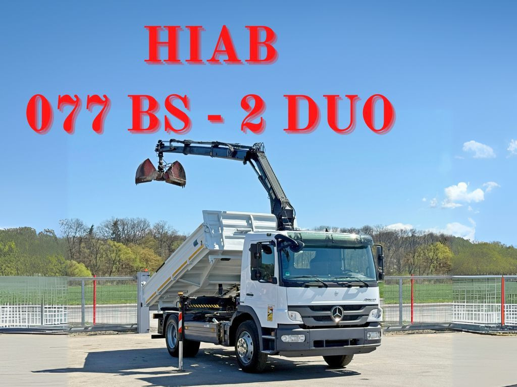 Mercedes-Benz ATEGO 1224 * KIPPER 4,00 m * HIAB 077 BS - 2 DUO - Kraanaga veoauto: pilt 1 Mercedes-Benz ATEGO 1224 * KIPPER 4,00 m * HIAB 077 BS - 2 DUO - Kraanaga veoauto: pilt 1