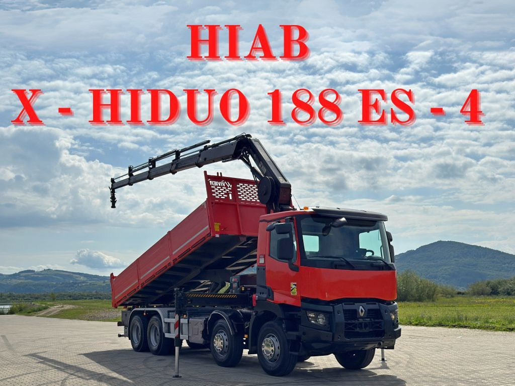 Renault C 430 *KIPPER 6,80m* HIAB X-HIDUO 188 ES-4 * 8x4 - Kallurauto, Kraanaga veoauto: pilt 1 Renault C 430 *KIPPER 6,80m* HIAB X-HIDUO 188 ES-4 * 8x4 - Kallurauto, Kraanaga veoauto: pilt 1