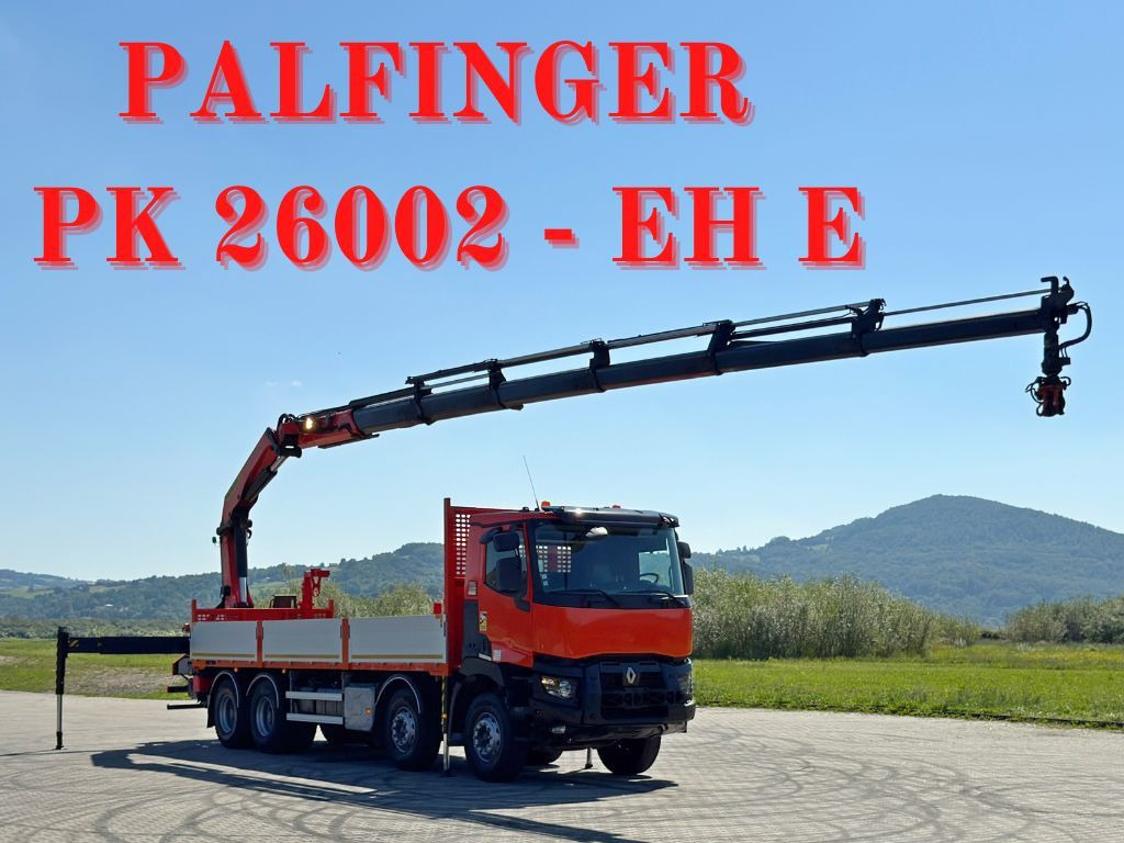 Renault C 430 * PRITSCHE 7,80m*PK 26002 - EH E/FUNK *8x4 - Kraanaga veoauto: pilt 1 Renault C 430 * PRITSCHE 7,80m*PK 26002 - EH E/FUNK *8x4 - Kraanaga veoauto: pilt 1
