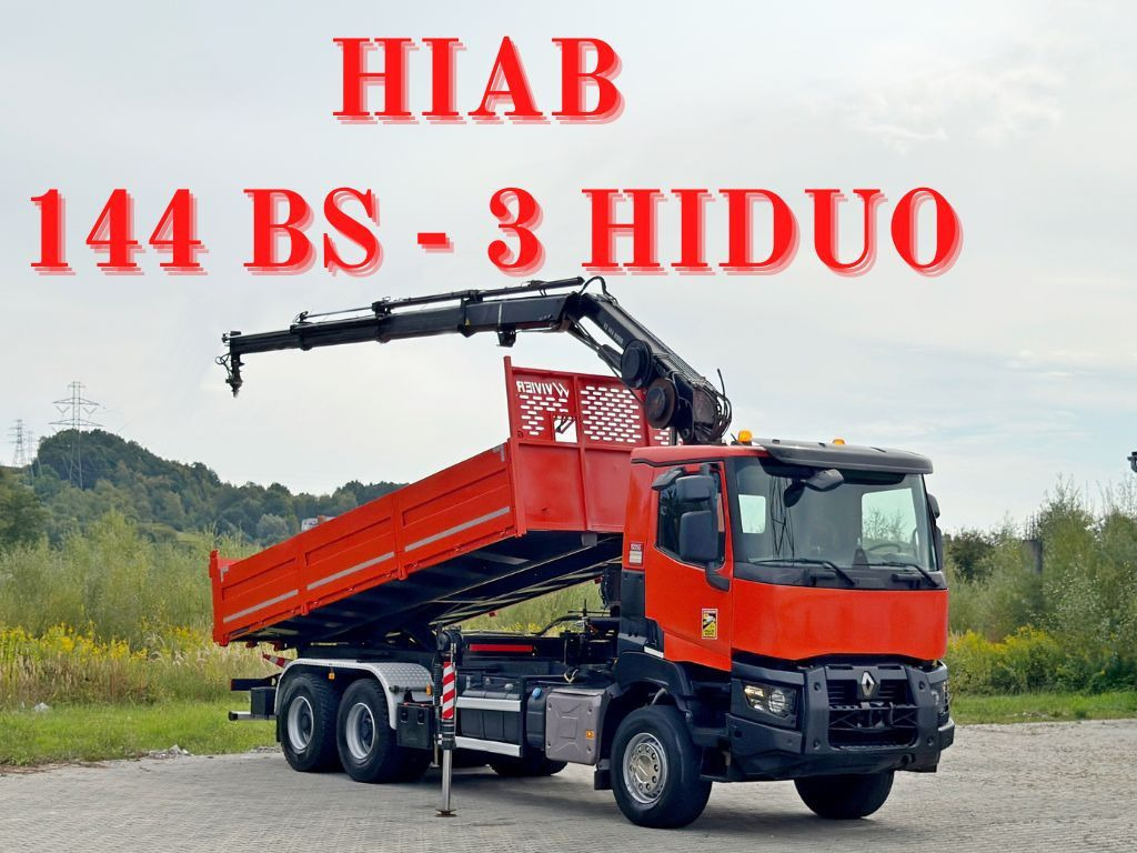 Renault K 380 * HIAB 144 BS - 3 HIDUO + FUNK * 6x4 * TOP - Kallurauto, Kraanaga veoauto: pilt 1 Renault K 380 * HIAB 144 BS - 3 HIDUO + FUNK * 6x4 * TOP - Kallurauto, Kraanaga veoauto: pilt 1