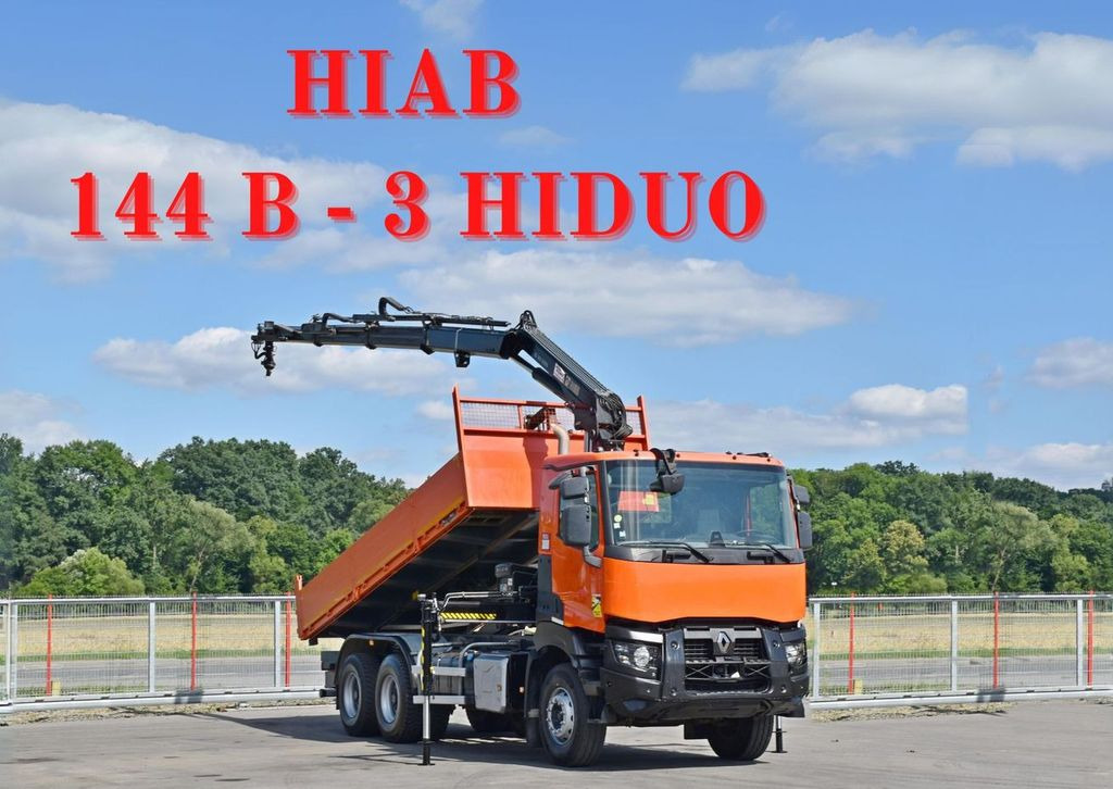 Renault K 430 * HIAB 144 B-3 HIDUO + FUNK / 6x4 - Kraanaga veoauto, Kallurauto: pilt 1 Renault K 430 * HIAB 144 B-3 HIDUO + FUNK / 6x4 - Kraanaga veoauto, Kallurauto: pilt 1