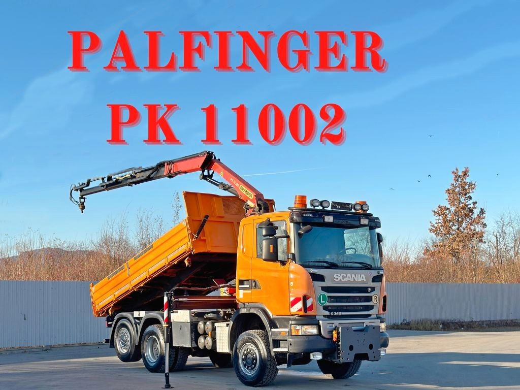 Scania G 360 * KIPPER 4,60m * PALFINGER PK 11002/ 6x6 - Kraanaga veoauto: pilt 1 Scania G 360 * KIPPER 4,60m * PALFINGER PK 11002/ 6x6 - Kraanaga veoauto: pilt 1