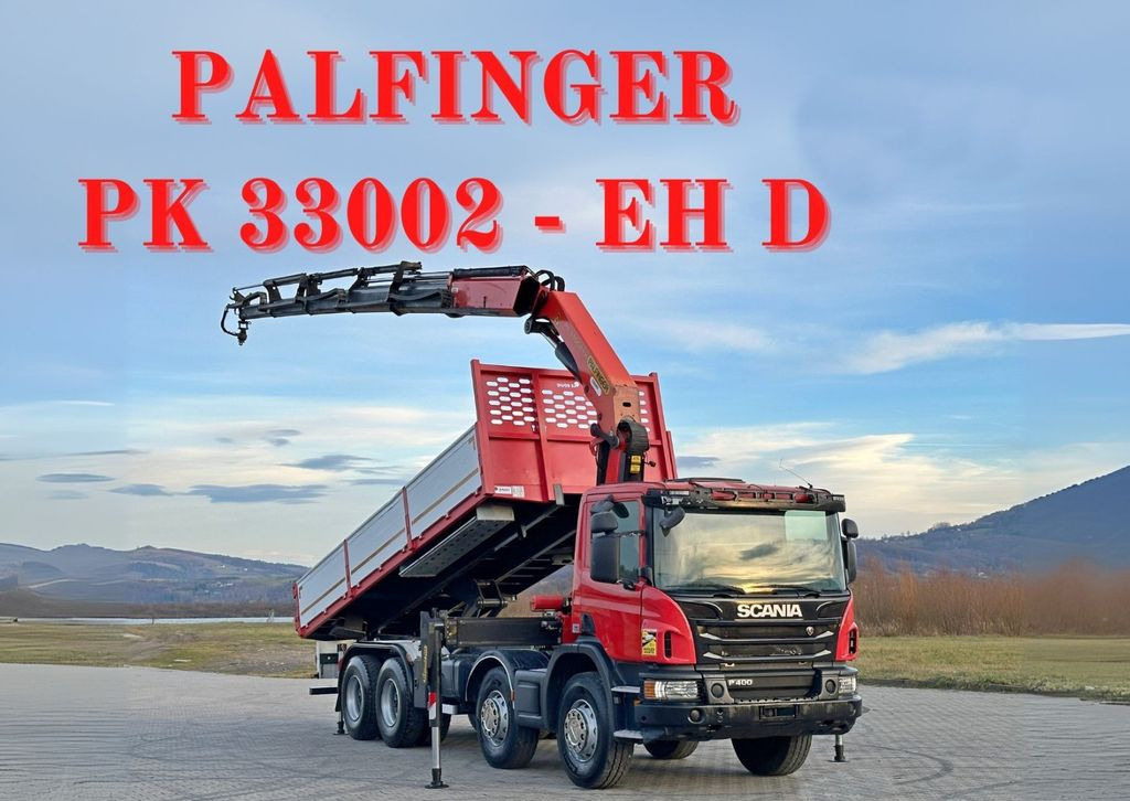Scania P 400 Kipper 6,80 m * PK 33002-EH D + FUNK * 8x4 - Kallurauto, Kraanaga veoauto: pilt 1 Scania P 400 Kipper 6,80 m * PK 33002-EH D + FUNK * 8x4 - Kallurauto, Kraanaga veoauto: pilt 1