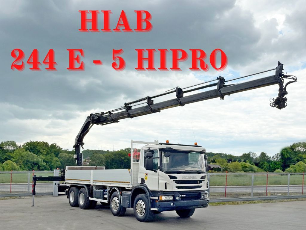 Scania P 410*PLATFORM 7,00m*HIAB 244 E-5 HIPRO+FUNK/8x4 Scania P 410*PRITSCHE 7,00m*HIAB 244 E-5 HIPRO+FUNK/8x4 - Kraanaga veoauto, Madelveok/ Platvormveok: pilt 1 Scania P 410*PLATFORM 7,00m*HIAB 244 E-5 HIPRO+FUNK/8x4 Scania P 410*PRITSCHE 7,00m*HIAB 244 E-5 HIPRO+FUNK/8x4 - Kraanaga veoauto, Madelveok/ Platvormveok: pilt 1