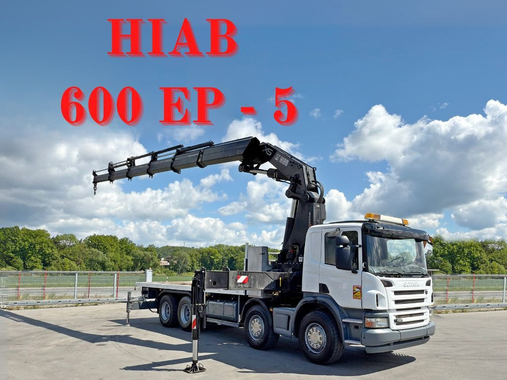 Scania P 420* PLATFORM 6,80m * HIAB 600 EP-5/FUNK * 8x4 - Kraanaga veoauto: pilt 1 Scania P 420* PLATFORM 6,80m * HIAB 600 EP-5/FUNK * 8x4 - Kraanaga veoauto: pilt 1