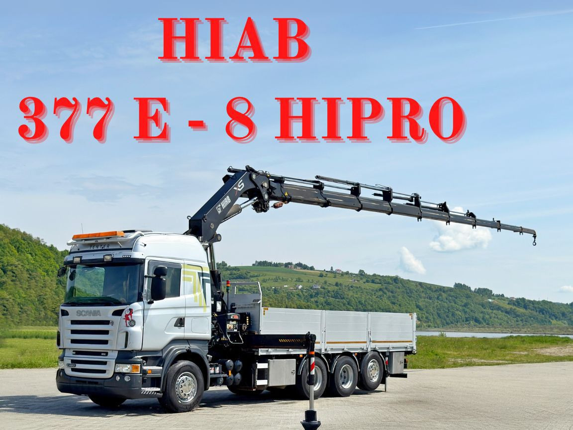 Scania R480 PRITSCHE 6,85m *HIAB 377 E-8 HIPRO/FUNK*8x4 - Kraanaga veoauto: pilt 1 Scania R480 PRITSCHE 6,85m *HIAB 377 E-8 HIPRO/FUNK*8x4 - Kraanaga veoauto: pilt 1