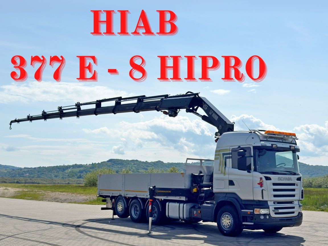 Scania R480 PRITSCHE 6,85m *HIAB 377 E-8 HIPRO/FUNK*8x4 - Kraanaga veoauto: pilt 1 Scania R480 PRITSCHE 6,85m *HIAB 377 E-8 HIPRO/FUNK*8x4 - Kraanaga veoauto: pilt 1