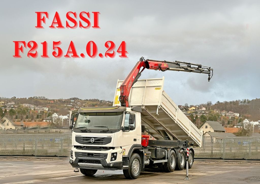 Volvo FMX 450 Kipper 6,50m*FASSI F215A.0.24 + FUNK*8x4 - Kraanaga veoauto, Kallurauto: pilt 1 Volvo FMX 450 Kipper 6,50m*FASSI F215A.0.24 + FUNK*8x4 - Kraanaga veoauto, Kallurauto: pilt 1
