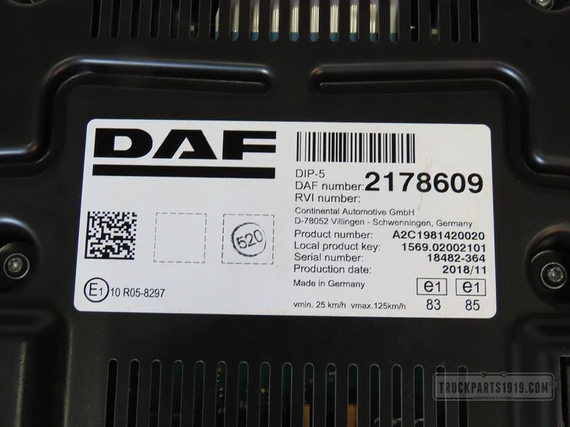 DAF 2178609 Instrumentenpaneel XF 106 - Elektrisüsteem - Veoauto: pilt 2 DAF 2178609 Instrumentenpaneel XF 106 - Elektrisüsteem - Veoauto: pilt 2