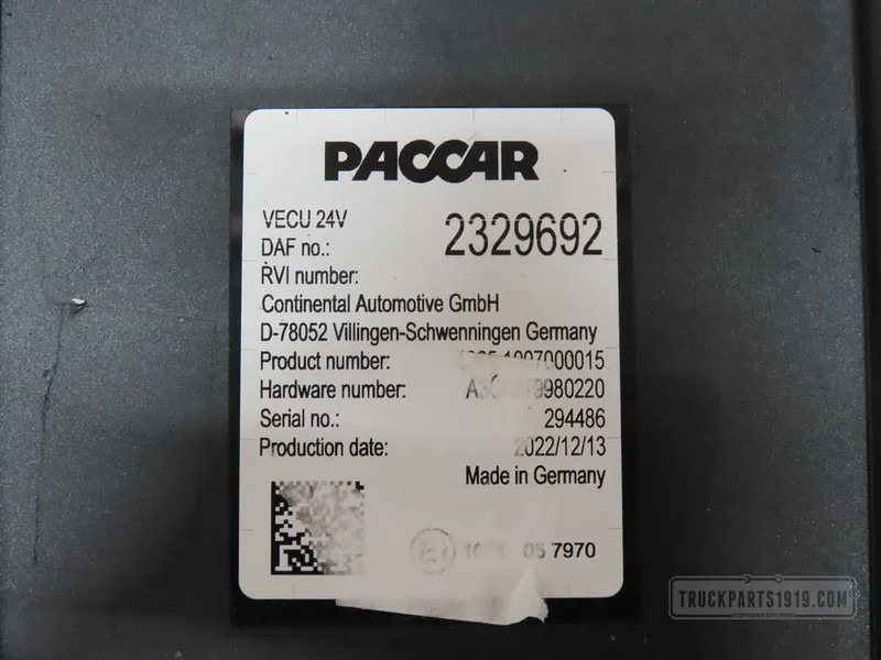 DAF 2329692 VECU Regeleenheid - Mootori juhtimisseade - Veoauto: pilt 2 DAF 2329692 VECU Regeleenheid - Mootori juhtimisseade - Veoauto: pilt 2