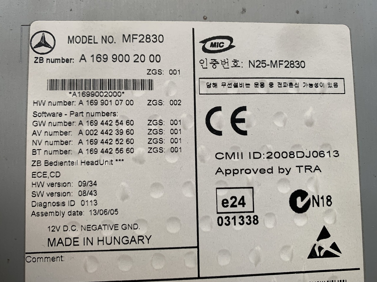 RADIO CD MERCEDES SPRINTER 906 MF2830 - Juhtimissüsteem - Tarbesõiduk: pilt 5 RADIO CD MERCEDES SPRINTER 906 MF2830 - Juhtimissüsteem - Tarbesõiduk: pilt 5