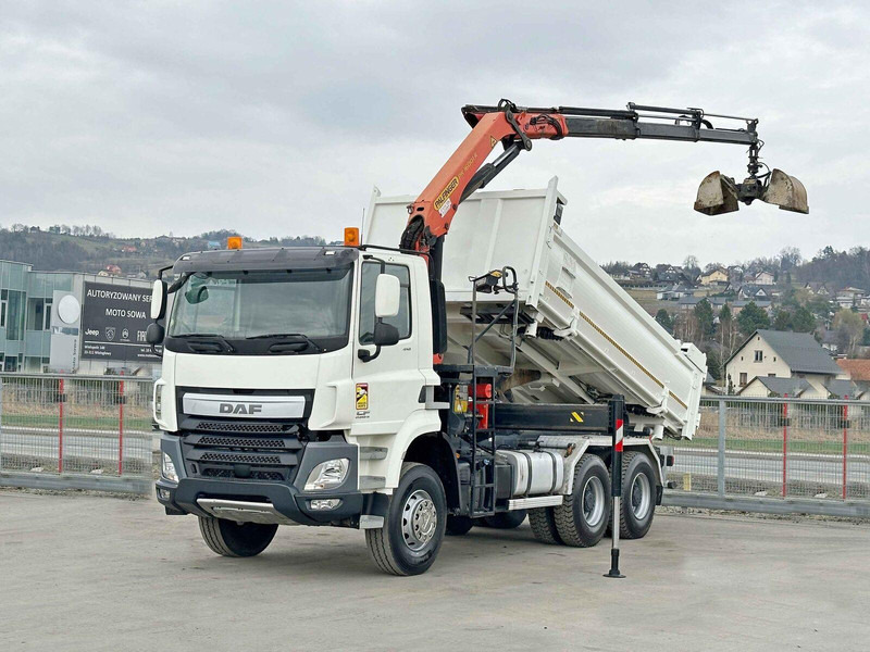 DAF CF 410 * Kipper 4,90 m + PK 16001 - K B * 6x4 - Kallurauto, Kraanaga veoauto: pilt 2 DAF CF 410 * Kipper 4,90 m + PK 16001 - K B * 6x4 - Kallurauto, Kraanaga veoauto: pilt 2
