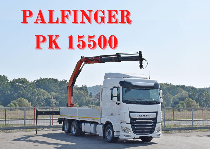 DAF XF 530 Pritsche 6,30 m + PK 15500 * TOPZUSTAND - Madelveok/ Platvormveok, Kraanaga veoauto: pilt 1 DAF XF 530 Pritsche 6,30 m + PK 15500 * TOPZUSTAND - Madelveok/ Platvormveok, Kraanaga veoauto: pilt 1