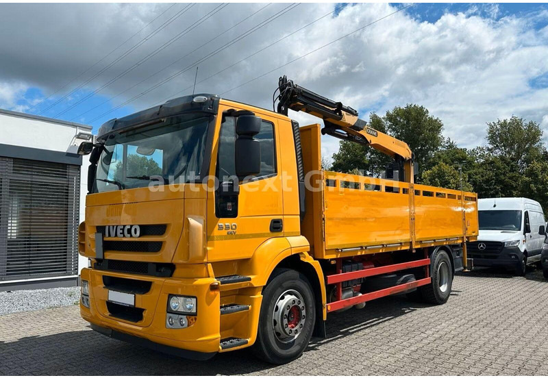 Iveco Stralis 330 - Flatbed truck + crane - Madelveok/ Platvormveok, Kraanaga veoauto: pilt 1 Iveco Stralis 330 - Flatbed truck + crane - Madelveok/ Platvormveok, Kraanaga veoauto: pilt 1