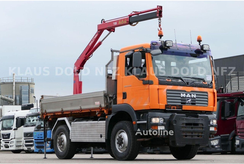 MAN TGM 13.240 - 2 way tipper+crane 4x4 - Kallurauto, Kraanaga veoauto: pilt 2 MAN TGM 13.240 - 2 way tipper+crane 4x4 - Kallurauto, Kraanaga veoauto: pilt 2