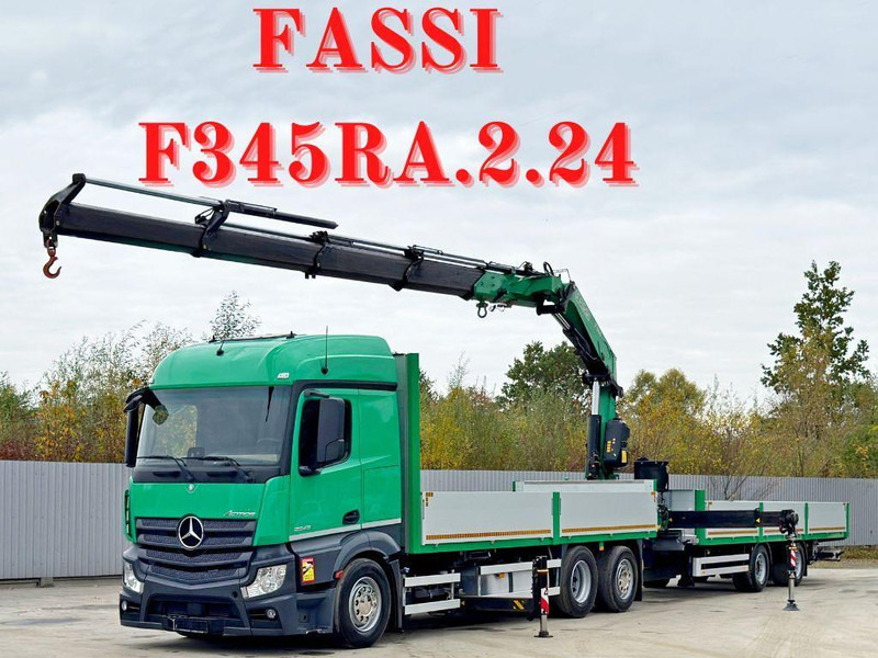 Mercedes-Benz ACTROS 2645* FASSI F345 RA 2.4/FUNK+Anhänger - Madelveok/ Platvormveok, Kraanaga veoauto: pilt 1 Mercedes-Benz ACTROS 2645* FASSI F345 RA 2.4/FUNK+Anhänger - Madelveok/ Platvormveok, Kraanaga veoauto: pilt 1