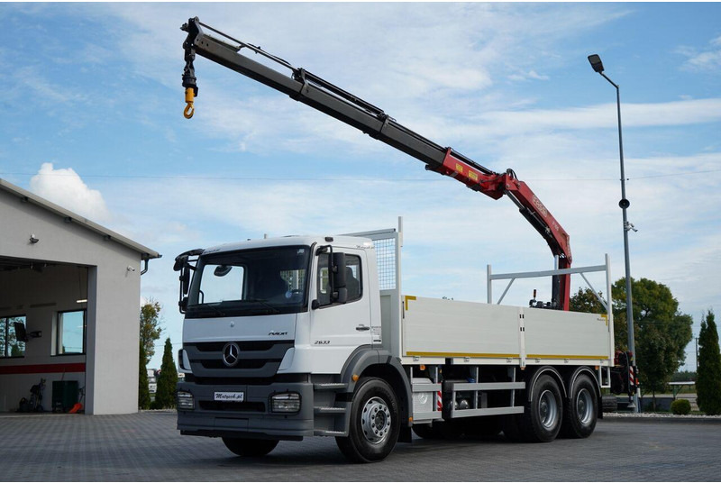 Mercedes-Benz / AXOR 2633 / 6X4 / SKRZYNIOWY - 6,55 M / MOCNA PODŁOGA / HDS FA - Madelveok/ Platvormveok, Kraanaga veoauto: pilt 1 Mercedes-Benz / AXOR 2633 / 6X4 / SKRZYNIOWY - 6,55 M / MOCNA PODŁOGA / HDS FA - Madelveok/ Platvormveok, Kraanaga veoauto: pilt 1