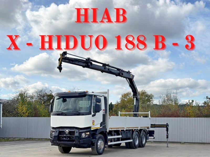 Renault C 380* HIAB X-HIDUO 188 B-3/FUNK*6x4 - Madelveok/ Platvormveok, Kraanaga veoauto: pilt 1 Renault C 380* HIAB X-HIDUO 188 B-3/FUNK*6x4 - Madelveok/ Platvormveok, Kraanaga veoauto: pilt 1