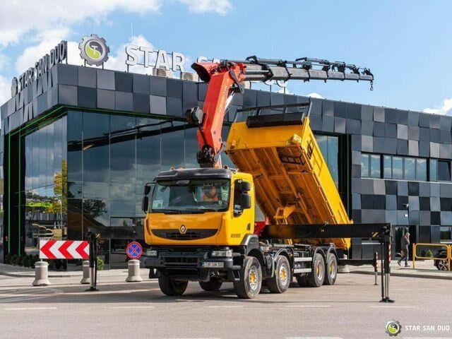 Renault KERAX 450 8x4 PALFINGER PK 60002 Crane Tipper - Kallurauto, Kraanaga veoauto: pilt 1 Renault KERAX 450 8x4 PALFINGER PK 60002 Crane Tipper - Kallurauto, Kraanaga veoauto: pilt 1