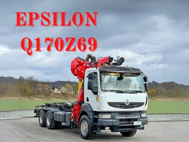 Renault KERAX 460 DXI * ABROLLKIPPER * EPSILON Q170Z69 * 6x4 - Konkstõstukiga veoauto, Kraanaga veoauto: pilt 1 Renault KERAX 460 DXI * ABROLLKIPPER * EPSILON Q170Z69 * 6x4 - Konkstõstukiga veoauto, Kraanaga veoauto: pilt 1