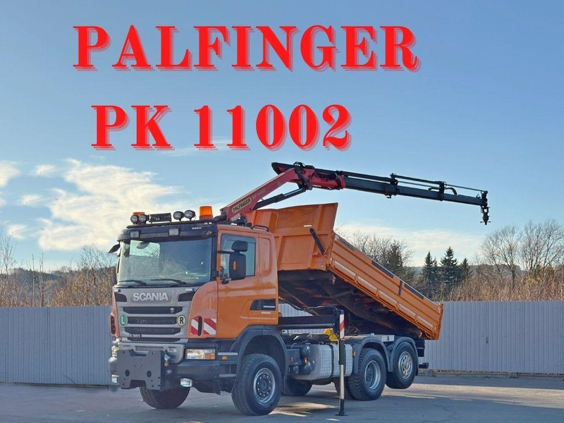 Scania G 360 * KIPPER 4,60m * PALFINGER PK 11002/ 4x4 - Kallurauto, Kraanaga veoauto: pilt 1 Scania G 360 * KIPPER 4,60m * PALFINGER PK 11002/ 4x4 - Kallurauto, Kraanaga veoauto: pilt 1