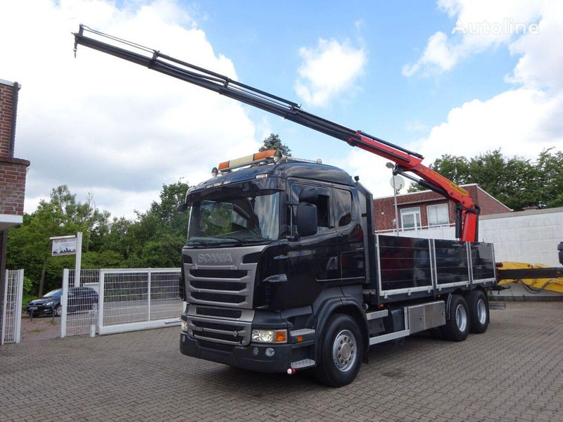 Scania R620 V8 6x2 Flatbed + Palfinger Crane PK 22002 EH - Madelveok/ Platvormveok, Kraanaga veoauto: pilt 1 Scania R620 V8 6x2 Flatbed + Palfinger Crane PK 22002 EH - Madelveok/ Platvormveok, Kraanaga veoauto: pilt 1