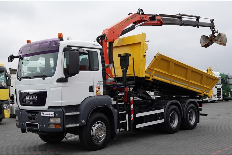 Scania TGS 33.360 / 6x4 / WYWROTKA + HDS PALFINGER PK 15 500 wysów 10m - Kallurauto, Kraanaga veoauto: pilt 1 Scania TGS 33.360 / 6x4 / WYWROTKA + HDS PALFINGER PK 15 500 wysów 10m - Kallurauto, Kraanaga veoauto: pilt 1