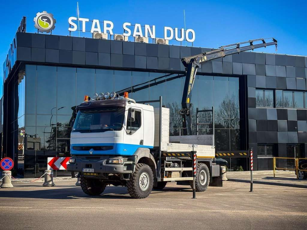 Renault KERAX 270 4x4 PALFINGER PK 16502 CRANE WINCH - Kraanaga veoauto, Madelveok/ Platvormveok: pilt 1 Renault KERAX 270 4x4 PALFINGER PK 16502 CRANE WINCH - Kraanaga veoauto, Madelveok/ Platvormveok: pilt 1