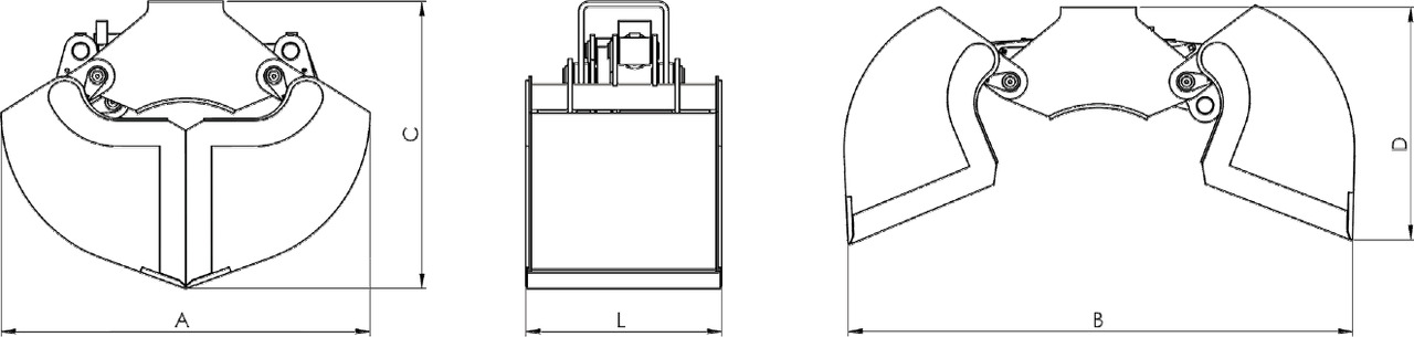 Clamshell bucket with sidewalls BV-L 125 - Haaramiskopp - Kraana-manipulaator: pilt 4 Clamshell bucket with sidewalls BV-L 125 - Haaramiskopp - Kraana-manipulaator: pilt 4