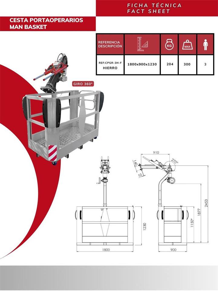 Rotating Iron Work Basket CPGR-3H-F - Lisaseade - Kraana-manipulaator: pilt 2 Rotating Iron Work Basket CPGR-3H-F - Lisaseade - Kraana-manipulaator: pilt 2