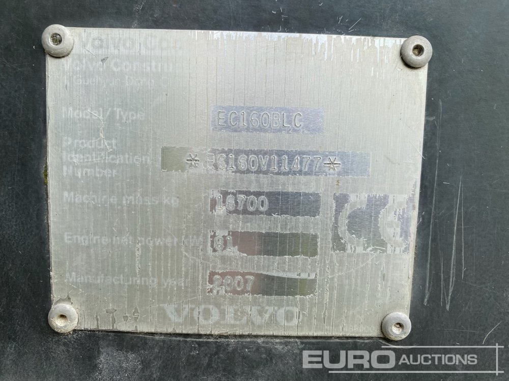 2007 Volvo EC160BLC - Lintekskavaator: pilt 2 2007 Volvo EC160BLC - Lintekskavaator: pilt 2