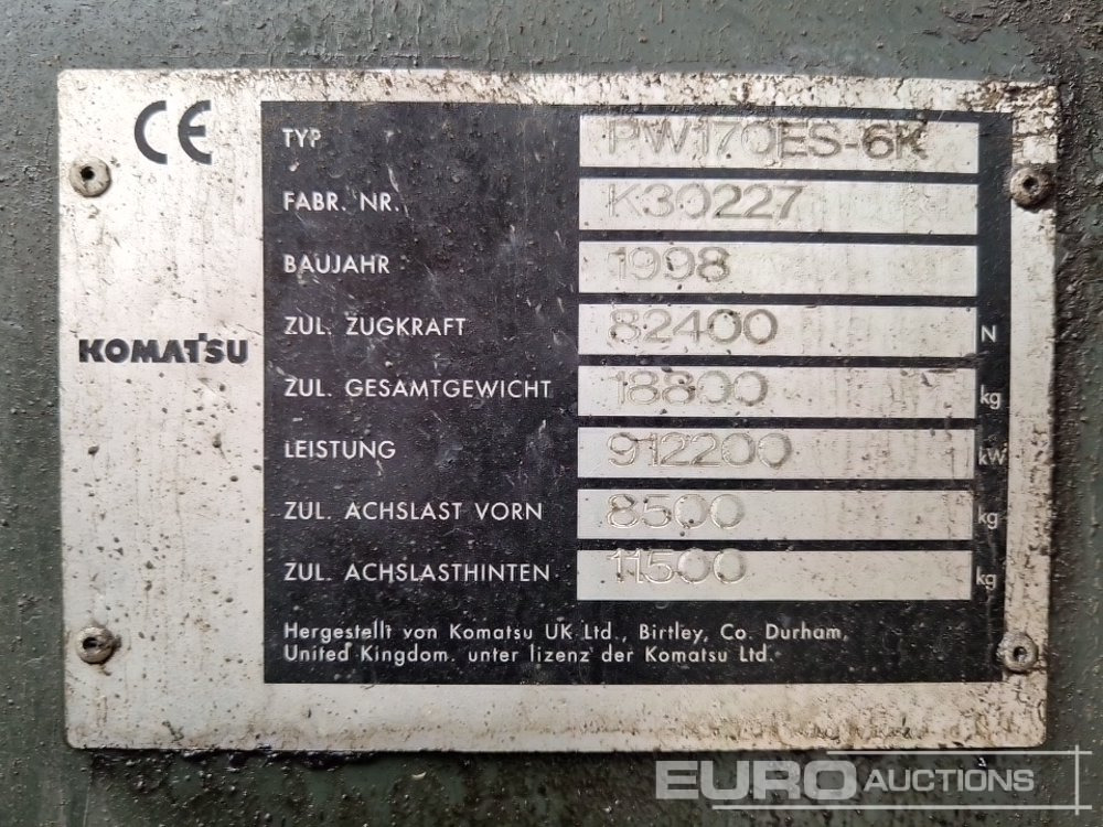 Ratastel ekskavaator Komatsu PW170ES-6K: pilt 42