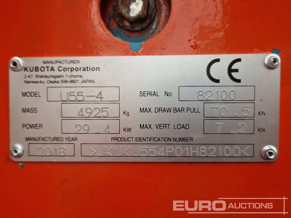 Kubota U55-4 - Miniekskavaator: pilt 2 Kubota U55-4 - Miniekskavaator: pilt 2
