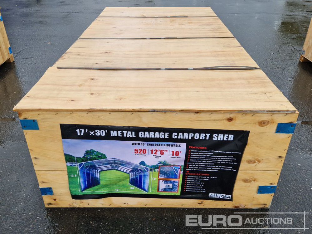 Unused 2025 30x12.6x17' Metal Garage Carport - Ehitusmahuti: pilt 1 Unused 2025 30x12.6x17' Metal Garage Carport - Ehitusmahuti: pilt 1