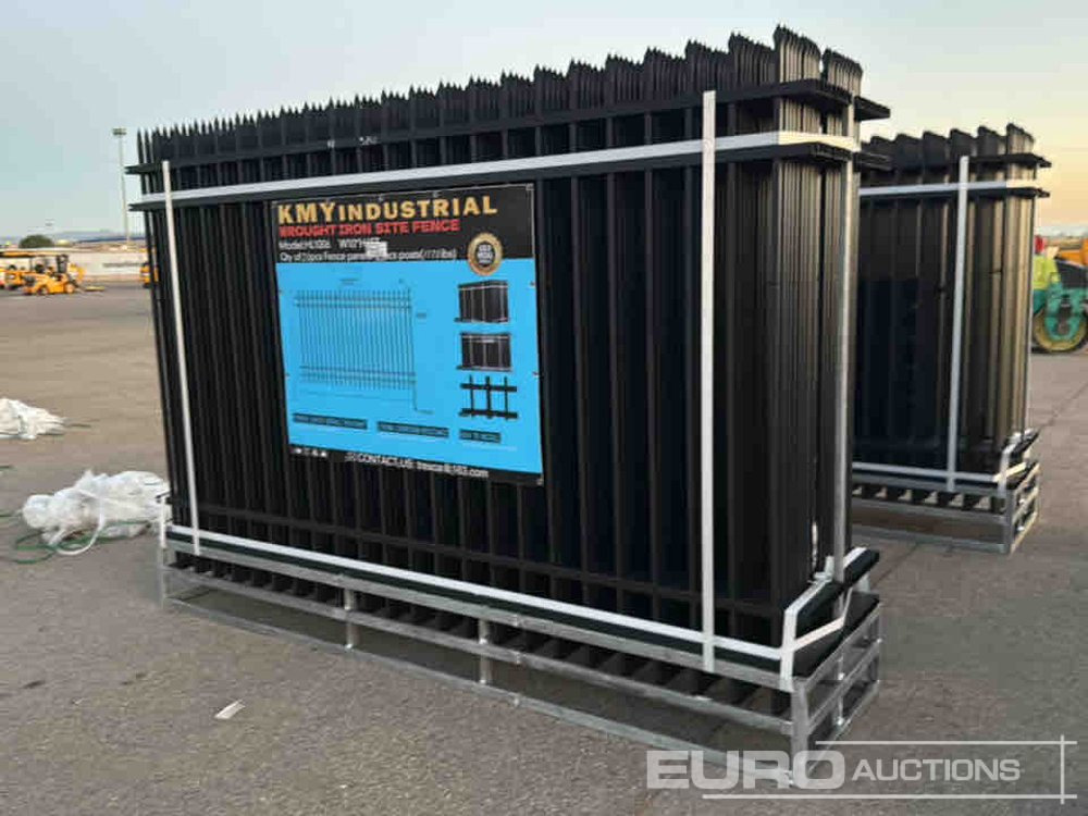 Unused 2025 KMY Industrial Iron Site Fence, Qty (20 of) Fence Panels, (20 of) Posts (W10XH6') Powder Coated Surface - Tööriist/ Seadmed: pilt 3 Unused 2025 KMY Industrial Iron Site Fence, Qty (20 of) Fence Panels, (20 of) Posts (W10XH6') Powder Coated Surface - Tööriist/ Seadmed: pilt 3