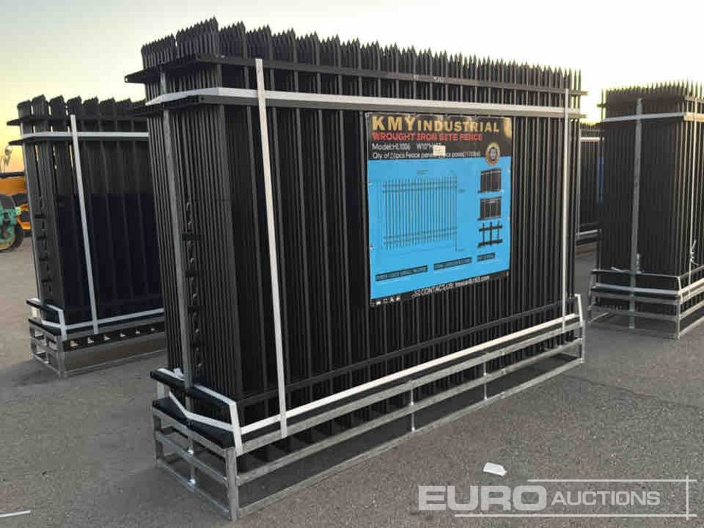 Unused 2025 KMY Industrial Iron Site Fence, Qty (20 of) Fence Panels, (20 of) Posts (W10XH6') Powder Coated Surface - Tööriist/ Seadmed: pilt 1 Unused 2025 KMY Industrial Iron Site Fence, Qty (20 of) Fence Panels, (20 of) Posts (W10XH6') Powder Coated Surface - Tööriist/ Seadmed: pilt 1