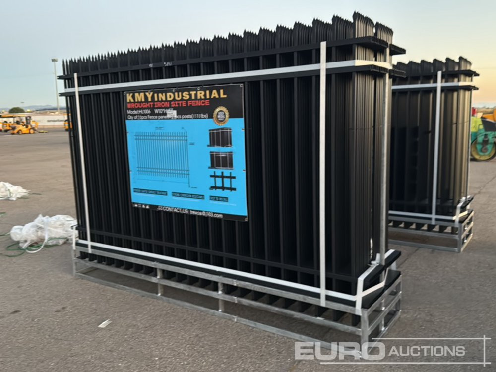 Unused 2025 KMY Industrial Iron Site Fence, Qty (20 of) Fence Panels, (20 of) Posts (W10XH6') Powder Coated Surface - Tööriist/ Seadmed: pilt 3 Unused 2025 KMY Industrial Iron Site Fence, Qty (20 of) Fence Panels, (20 of) Posts (W10XH6') Powder Coated Surface - Tööriist/ Seadmed: pilt 3