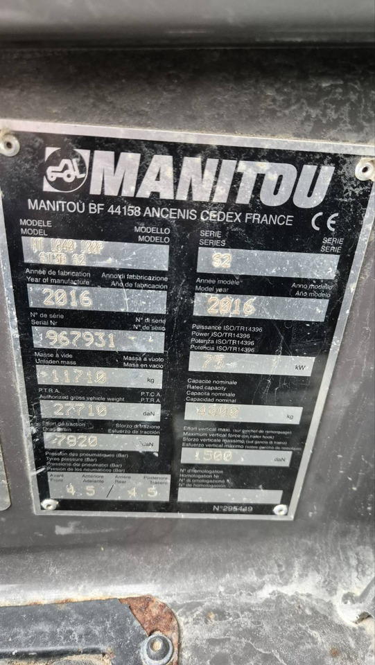 MANITOU MT1840 / 2016 - Teleskooplaadur: pilt 4 MANITOU MT1840 / 2016 - Teleskooplaadur: pilt 4