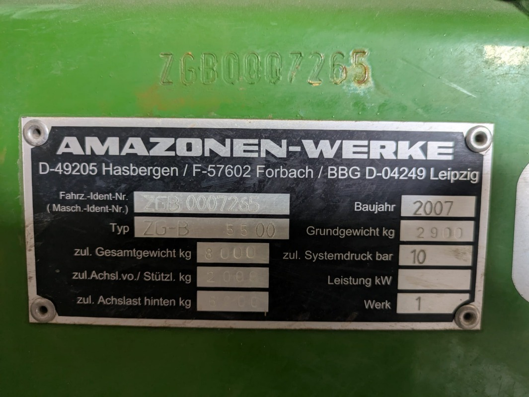 Amazone ZGB 5500 - Pritsija: pilt 4 Amazone ZGB 5500 - Pritsija: pilt 4