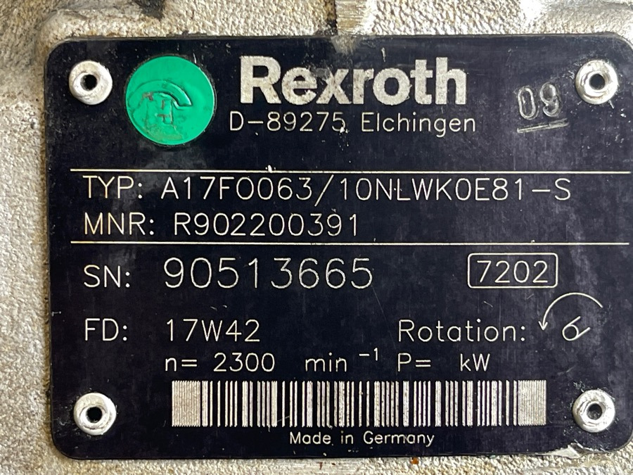 REXROTH HYDRALIC PUMP A17F0063 - Hüdraulika - Veoauto: pilt 3 REXROTH HYDRALIC PUMP A17F0063 - Hüdraulika - Veoauto: pilt 3