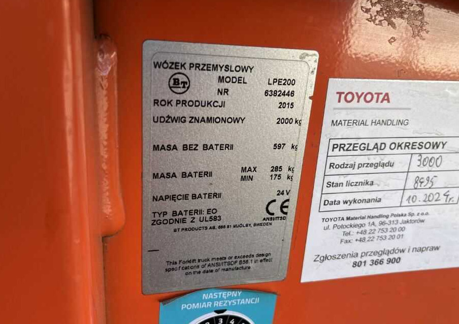 BT LPE200 - Kaubaaluste tõstuk: pilt 4 BT LPE200 - Kaubaaluste tõstuk: pilt 4