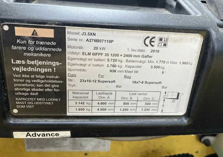 Hyster J3.5XN - Elektritõstuk: pilt 4 Hyster J3.5XN - Elektritõstuk: pilt 4