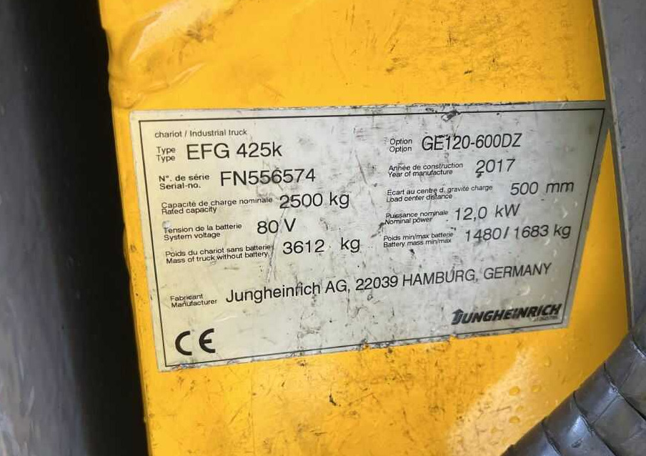 Jungheinrich EFG425k - Elektritõstuk: pilt 4 Jungheinrich EFG425k - Elektritõstuk: pilt 4