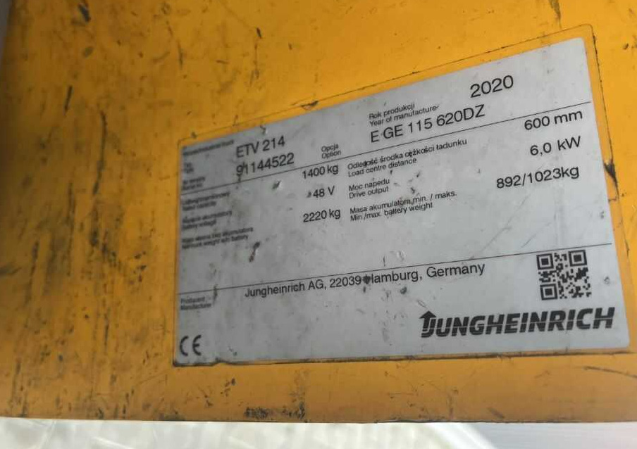 Jungheinrich ETV214 - Lükandmastiga tõstuk: pilt 4 Jungheinrich ETV214 - Lükandmastiga tõstuk: pilt 4