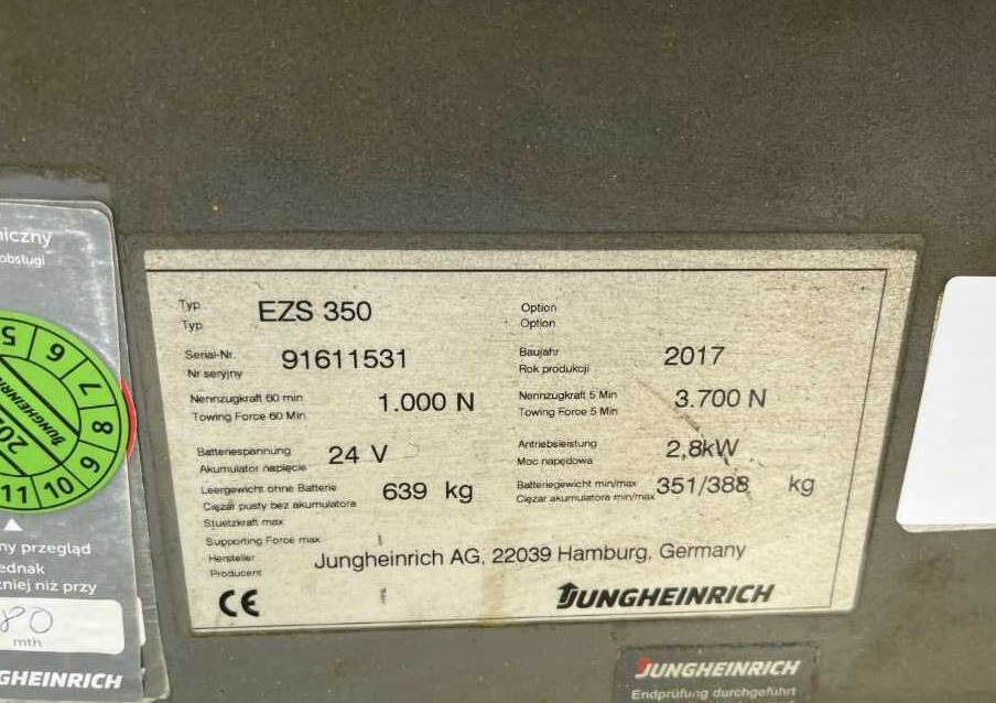 Jungheinrich EZS350 - Puksiirtraktor: pilt 4 Jungheinrich EZS350 - Puksiirtraktor: pilt 4