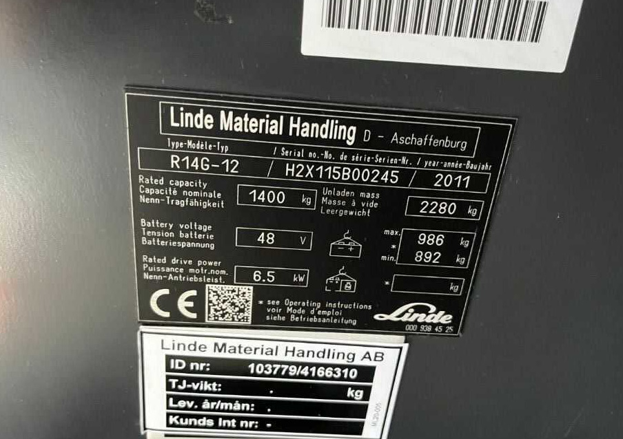 Linde R14G - Lükandmastiga tõstuk: pilt 4 Linde R14G - Lükandmastiga tõstuk: pilt 4