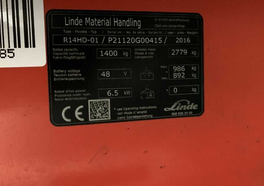 Linde R14HD-01 - Lükandmastiga tõstuk: pilt 3 Linde R14HD-01 - Lükandmastiga tõstuk: pilt 3